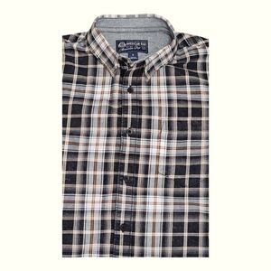AMERICAN RAG Men's Long Sleeve Distressed Plaid Shirt M